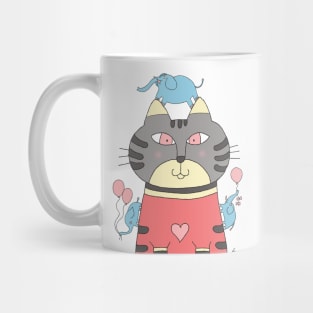 Cat Portrait Circus Elephant Mug